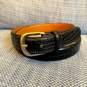 Lauren Ralph Lauren black textured leather belt- very good condition. Si…